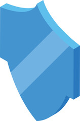 Poster - Blue shield protecting providing security and safety isometric icon