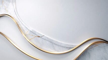 Poster - A stunning 3D background featuring a combination of marble and gold elements, exuding luxury and refinement with ample copy space for text or logos.
