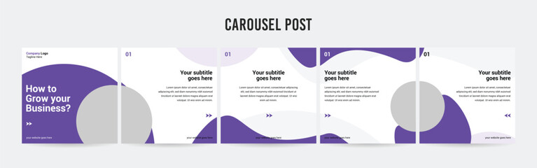 Wall Mural - stunning carousel post template, editable social media layout design, business instagram & linkedin 