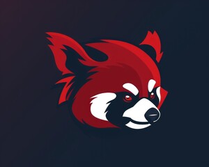 Sticker - Red panda mascot logo design, fierce and powerful.