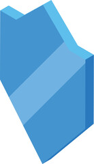Poster - Simple blue abstract geometric shape tilting forward, great for backgrounds and presentations