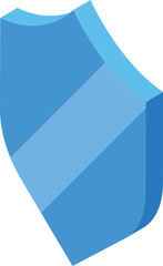 Poster - Simple blue shield providing protection, with isometric design
