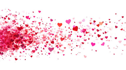 Poster - A colorful array of hearts on a white background, symbolizing love.