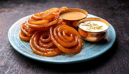 Jalebi with Rabri and Malai - Indian Sweet Dish