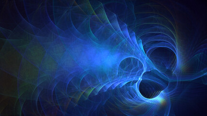 Wall Mural - 3D manual rendering abstract colorful fractal light background. Its not AI Generatd illustration.
