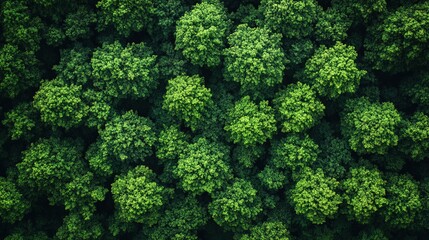 Wall Mural - Aerial View of a Dense Green Forest Canopy