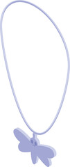 Poster - Purple necklace with butterfly pendant having skull mark is dangling