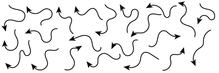 Aufkleber - set of hand drawn vector arrows doodle on white background. design element vector illustration.eps10