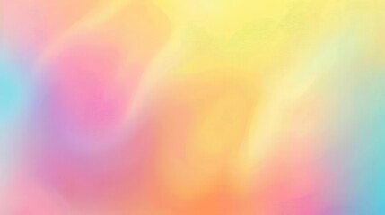 Poster - A vibrant and dreamy abstract background featuring soft gradients of pink, yellow, and blue hues, perfect for artistic projects.