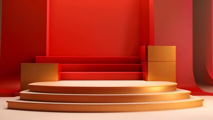 Poster - Abstract scene podium mockup. Award ceremony concept. 3d render, 3D rendering of a podium platform