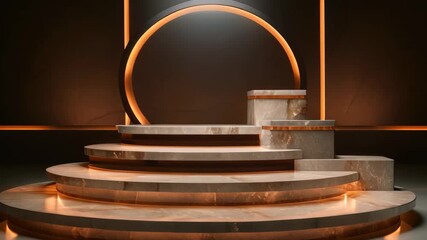 Poster - Round podium on the dark background. 3d rendering, 3d illustration, 3D rendering of a podium platform