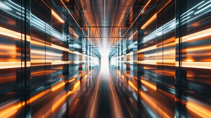 Leinwandbilder - Photo of luxurious futuristic light and reflection with grid background. 3D rendering.