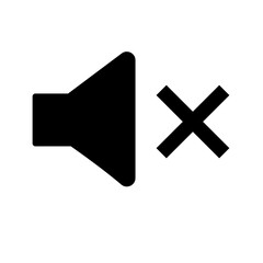 Wall Mural - sound off minimalist speaker with a x notification flat icon