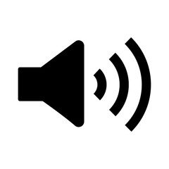 Wall Mural - sound on icon with signal vector flat icon