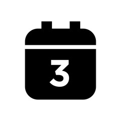 Wall Mural - Calendar with number three vector icon
