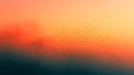 Sticker - A serene gradient sunset with scattered particles in the air.