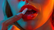 © G. Tanawat - Close up a woman is taking medicine. AI Generative.