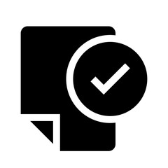 Wall Mural - certified document with check mark flat vector icon