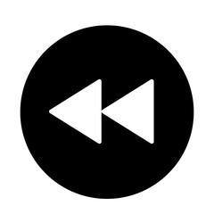 Wall Mural - rewind symbol vector icon inside a black circle