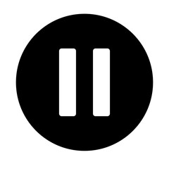 Wall Mural - pause symbol vector icon inside a black circle