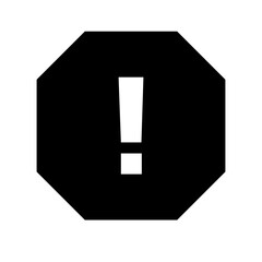 Wall Mural - warning sign inside a octagon shape vector flat icon
