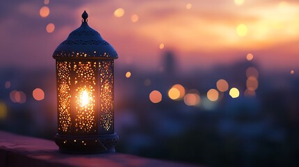 Wall Mural - Ornate Lantern Illuminates Dusk