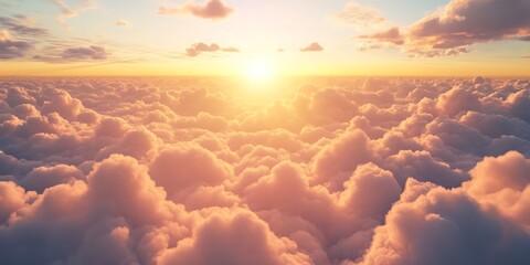 Canvas Print - Glorious sunset cloudscape flying above the clouds