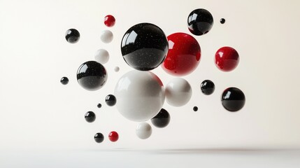 Wall Mural - Abstract Composition with Floating Spheres