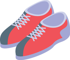 Wall Mural - Red pair of sneakers with white laces, showing sole, ideal for projects related to running, training, and footwear