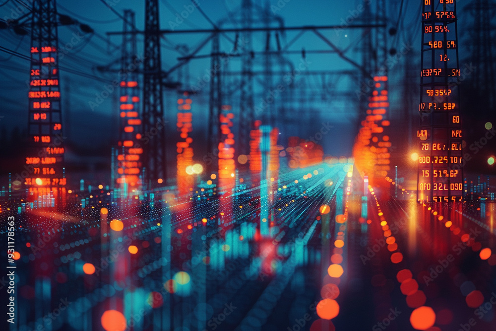 An abstract technology background featuring dynamic stock market ...