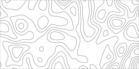 Poster - Black and white abstract papercut and multi-layer cutout geometric pattern. Vector Topographic canyon geometric map relief texture. Topographic contour lines map seamless pattern