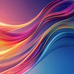 Poster - Mesmerizing Fluid Waves A dynamic abstract image featuring flowing colorful waves and smooth gradients that create a sense of motion and energy