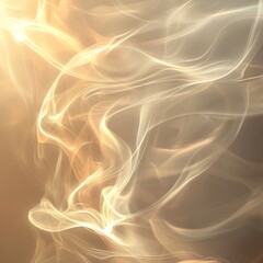 Poster - Ethereal Smoke and Light Trails Swirling ethereal smoke trails intertwined with soft glowing light beams creating a mystical and dreamlike abstract composition