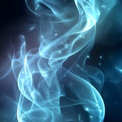Poster - Ethereal Smoke and Light Trails A Mystical and Dreamlike Digital Artwork Featuring Swirling Wispy Smoke Intertwined with Soft Glowing Light Beams Creating a Captivating and Serene Atmosphere