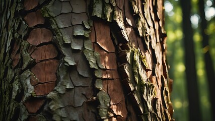 Close to wooden bark. Macro of tree bark texture	