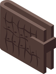 Poster - This brown leather wallet isometric view with textured surface is perfect for any finance or fashion related project