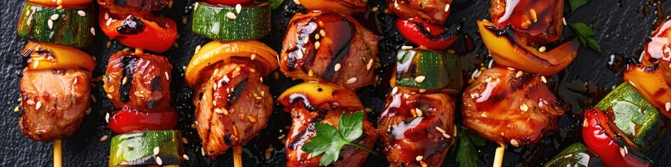 Poster - Grilled vegetables and meat cooked in a spicy, flavorful broth.