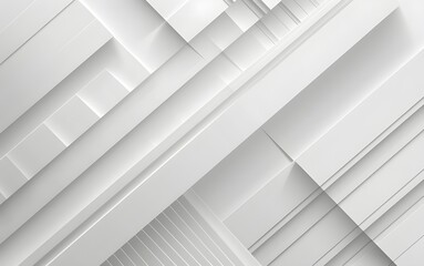 Poster - Minimalist abstract background with white and grey geometric shapes and lines.