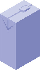 Poster - Closed light blue carton with a drinking spout is standing in isometric view