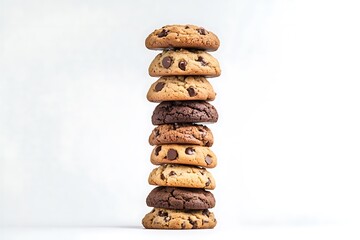 Wall Mural - Chocolate Chip Cookie isolated on white