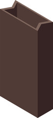 Poster - Simple brown cardboard packaging box with opened flap isometric view