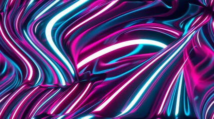 Wall Mural - Vibrant, dynamic 3D spiral with glowing accents, energetic abstract background in neon colors.