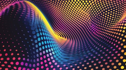 Fototapete - Minimal cover design, halftone dots, bright colors, futuristic geometric patterns