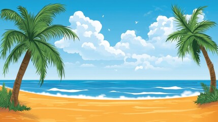 Wall Mural - beautiful summer beach backgrounds concept