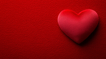 Poster - Red velvet background with subtle heart shaped texture soft light creating gentle shadows Valentines Day holiday romance and love theme vibrant scarlet tones hinting at luxury and warmth 