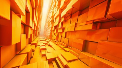 Fototapete - Orange square abstract background
