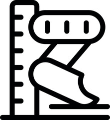 Poster - Robot leg is being measured with a ruler, symbolizing artificial intelligence development and progress