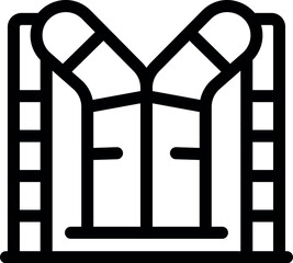 Poster - Black line icon for a child's climbing frame with a ladder and slide, perfect for playground and recreation illustrations