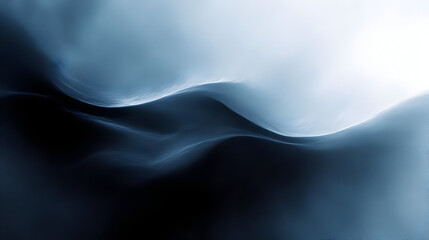 Poster - Abstract waves in shades of blue and white, evoking calmness.