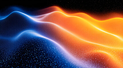 Abstract waves of blue and orange light creating a dynamic effect.